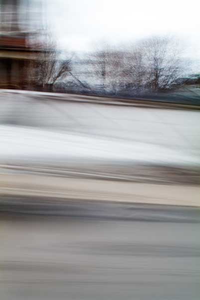 abstract expressionism, city street, urban, movement, motion, grey, mauve, brown, vibrant
