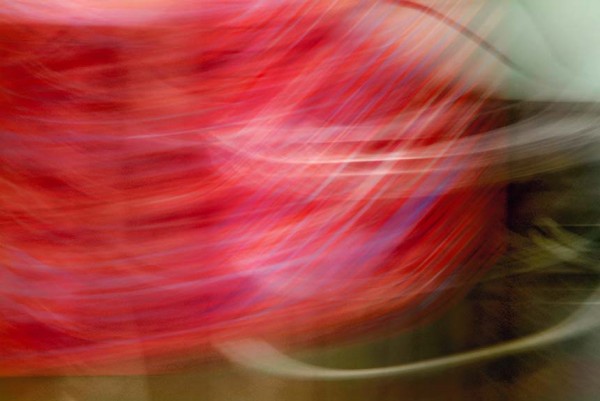 Light Signatures series, day, colour photograph, art, abstract, abstract expressionism, creative, city street, urban, downtown, cityscape, speed, blur, movement, motion, red, green, muted, striated, streaks, swoops, patterns