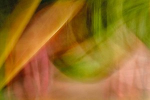 Light Signatures series, day, colour photograph, art, abstract, abstract expressionism, creative, city street, urban, downtown, cityscape, speed, blur, movement, motion, green, yellow, muted, circles, overlapping, shapes, patterns