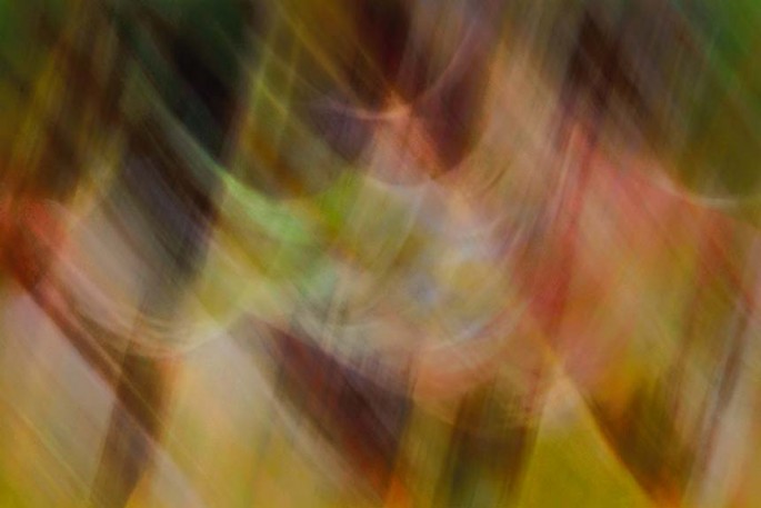 Light Signatures series, day, colour photograph, art, abstract, abstract expressionism, creative, city street, urban, downtown, cityscape, speed, blur, movement, motion, green, pink, yellow, muted, swirls, triangles, shapes