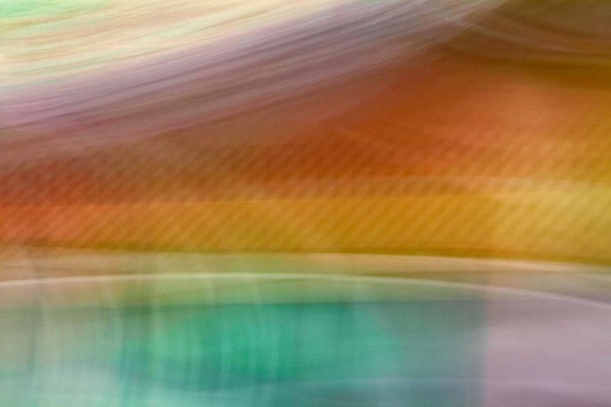 Light Signatures series, day, colour photograph, art, abstract, abstract expressionism, creative, city street, urban, downtown, cityscape, speed, blur, movement, motion, yellow, orange fuchsia, turquoise, muted, streaks, pulsing, pastels, pattern