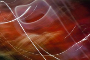 Light Signatures series, day, colour photograph, art, abstract, abstract expressionism, creative, city street, urban, downtown, cityscape, speed, blur, movement, motion, burgundy, orange, muted, streaks, waves, layers, pattern