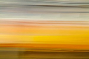 Light Signatures series, day, colour photograph, art, abstract, abstract expressionism, creative, city street, urban, downtown, cityscape, speed, blur, movement, motion, yellow, orange, muted, streaks, pattern, sunset