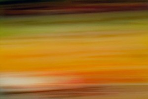 Light Signatures series, day, colour photograph, art, abstract, abstract expressionism, creative, city street, urban, downtown, cityscape, speed, blur, movement, motion, green, orange, muted, streaks, layers, pattern
