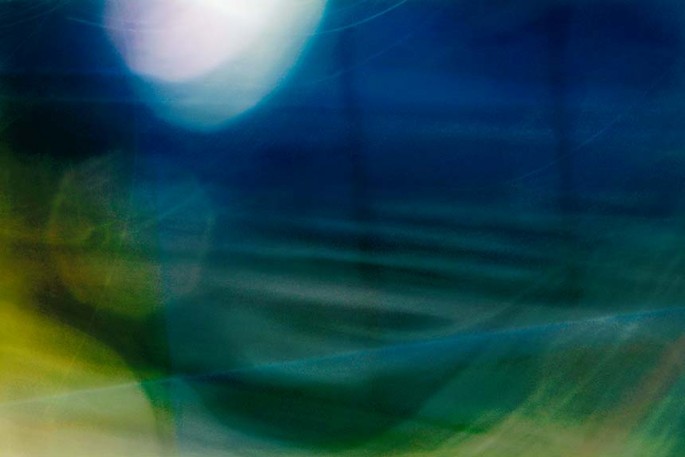 Light Signatures series, day, colour photograph, art, abstract, abstract expressionism, creative, city street, urban, downtown, cityscape, speed, blur, movement, motion, blue, green, muted,swoosh, circles, waves, pattern