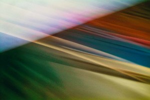 Light Signatures series, day, colour photograph, art, abstract, abstract expressionism, creative, city street, urban, downtown, cityscape, speed, blur, movement, motion, red, blue, yellow, muted, streaks, pattern