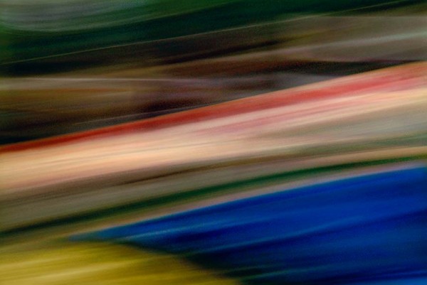 Light Signatures series, day, colour photograph, art, abstract, abstract expressionism, creative, city street, urban, downtown, cityscape, speed, blur, movement, motion, yellow, pink, brown green, blue, muted, split, overlapping, layers, streaks, pattern