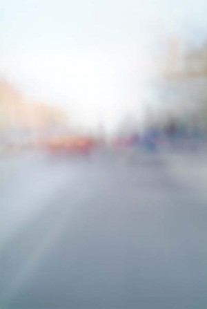 Convergent series, day, colour photograph, art, abstract, abstract expressionism, creative, city street, urban, downtown, cityscape, speed, blur, movement, motion, orange, blue, yellow, muted, reflection, buildings, smear, wedges, shape