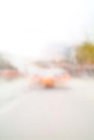 Convergent series, day, colour photograph, art, abstract, abstract expressionism, creative, city street, urban, downtown, cityscape, speed, blur, movement, motion, red, orange, muted, smear, shapes
