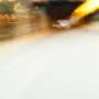Convergent series, day, colour photograph, art, abstract, abstract expressionism, creative, city street, urban, downtown, cityscape, speed, blur, movement, motion, brown, yellow, muted, wedge, shape