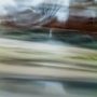 abstract expressionism, city street, urban, movement, motion, grey, mauve, green, vibrant